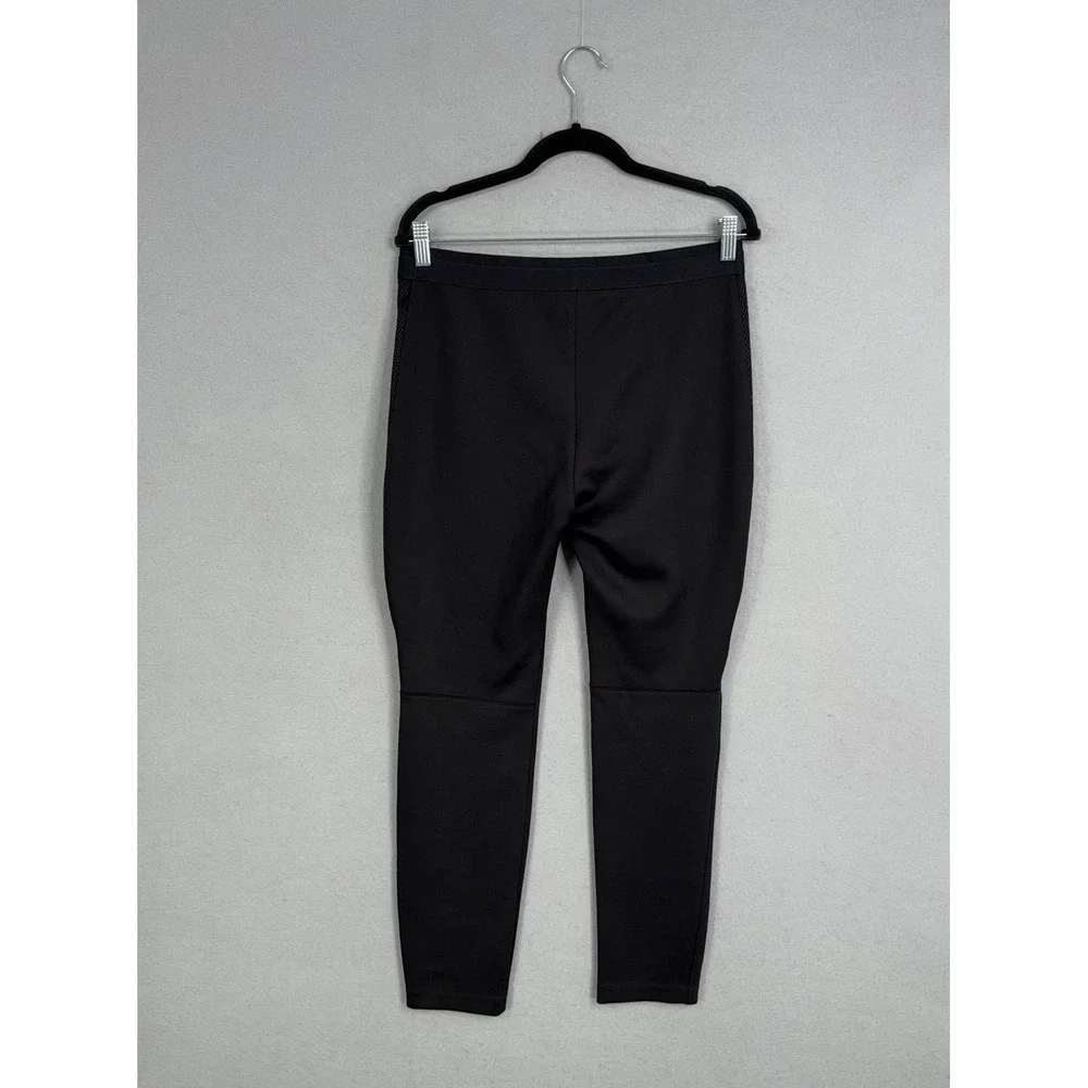 Elie Tahari Leggings Womens Medium Black Mid Rise Ankle Knit Side Stripe Stretch - Picture 5 of 12